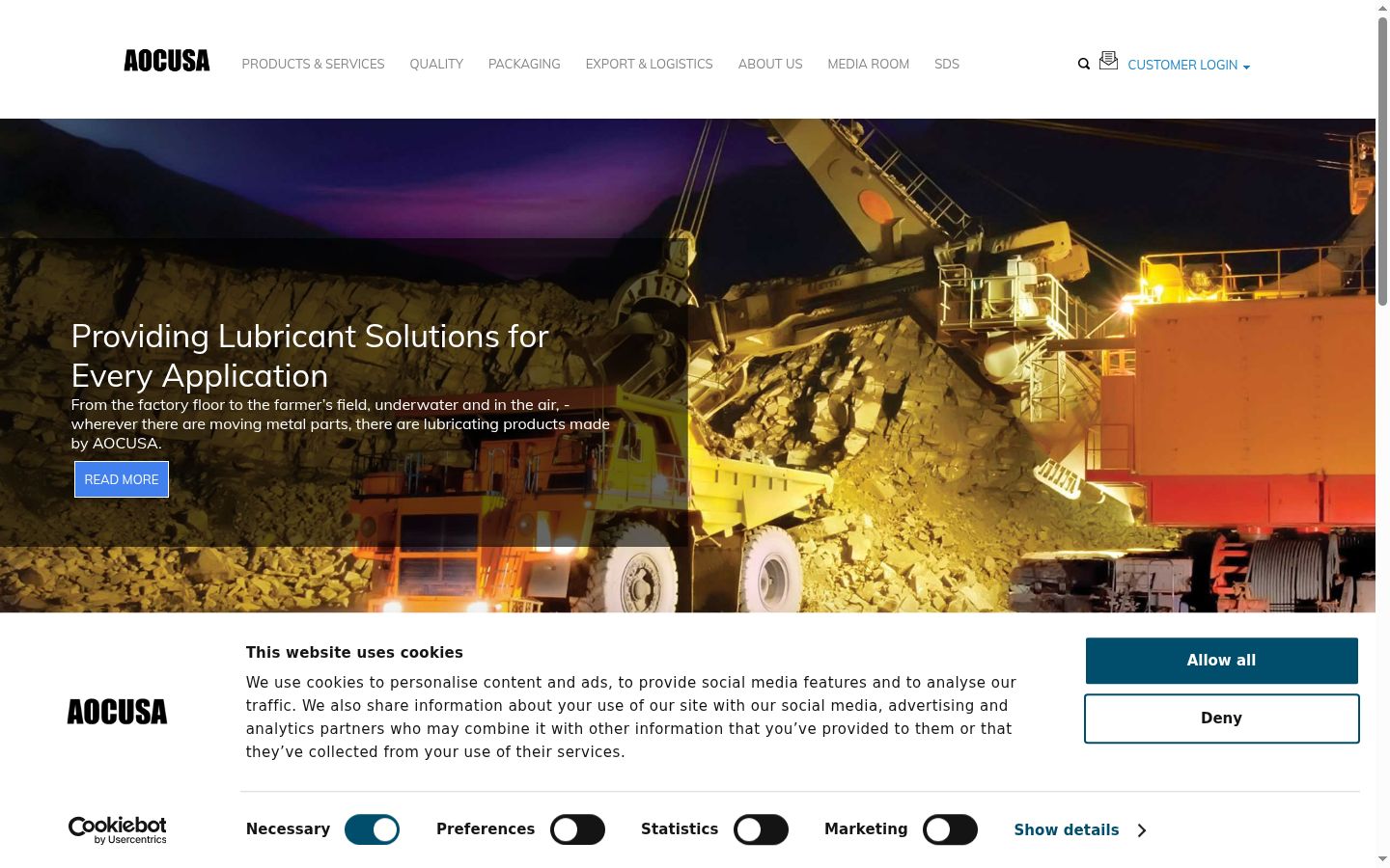 Screenshot of the consent banner shown before any interaction
