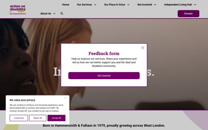 Screenshot of aod.org.uk