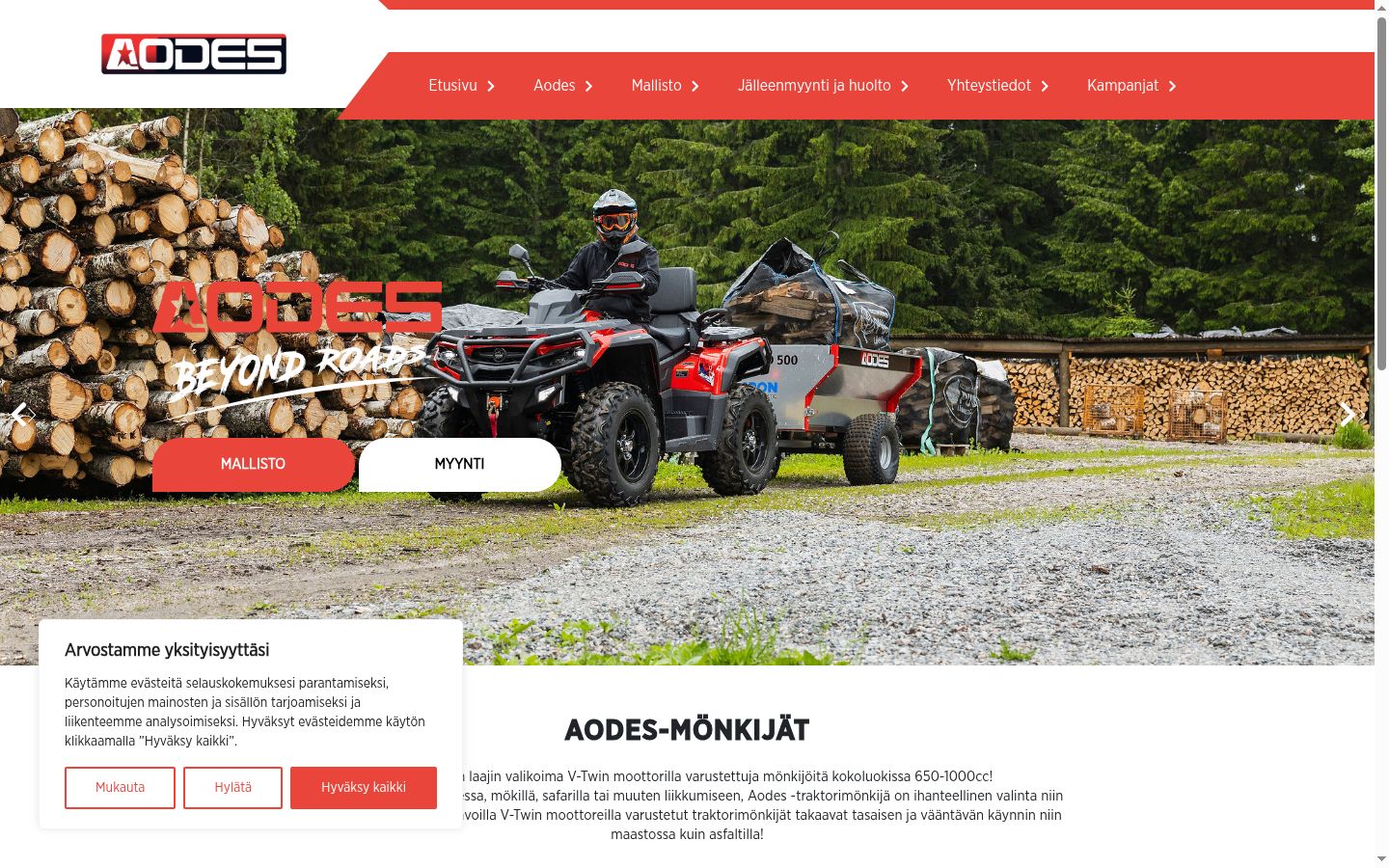 Screenshot of the consent banner shown before any interaction