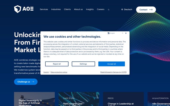 Screenshot of aoe.com