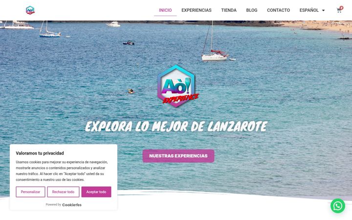 Screenshot van aoexperience.com