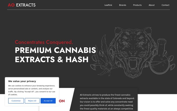 Screenshot of aoextracts.com