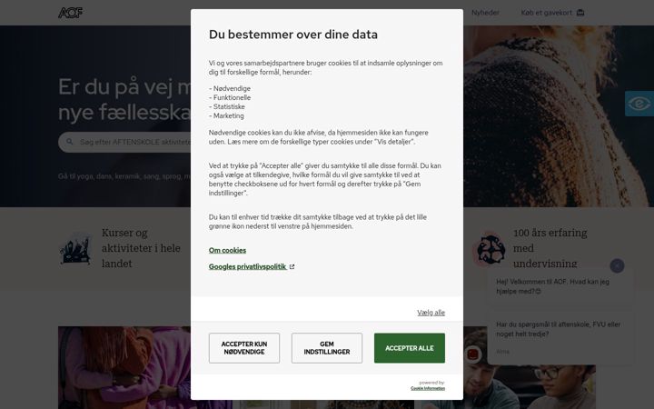 Screenshot of aof.dk