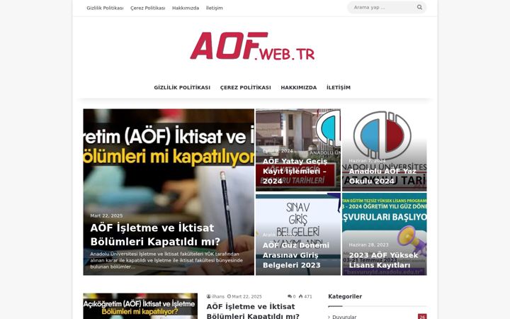 Screenshot of aof.web.tr
