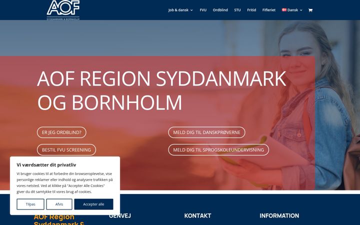 Screenshot von aofsydjylland.dk