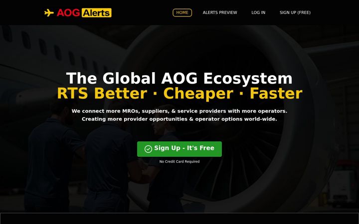 Screenshot of aogalerts.com