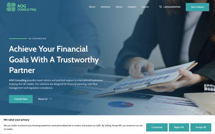 Screenshot of aogconsulting.co.uk