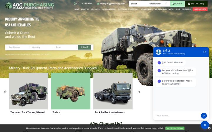 Screenshot of aogpurchasing.com