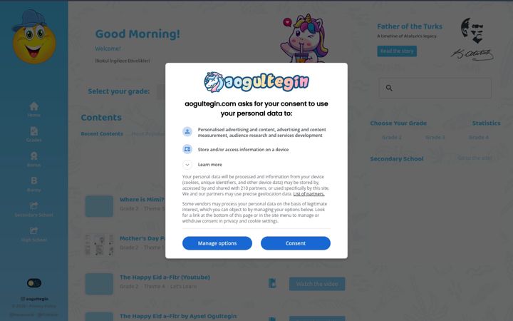 Screenshot of aogultegin.com