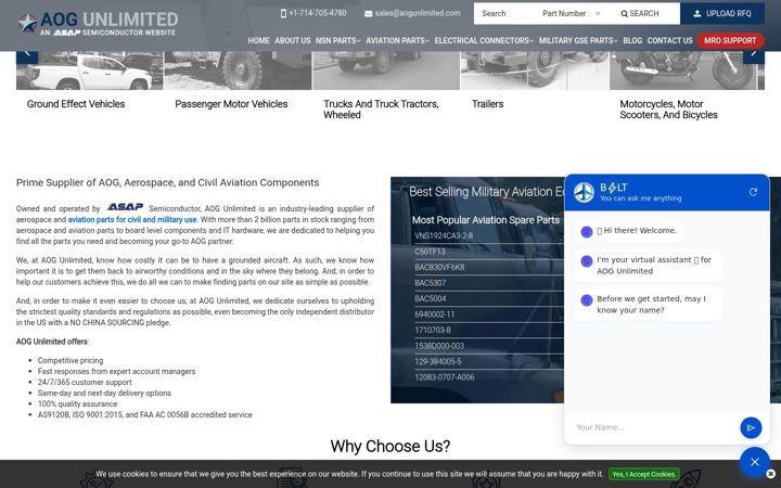 Screenshot of aogunlimited.com