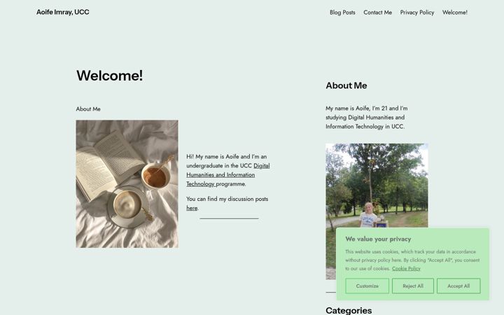 Screenshot van aoifeimray.com