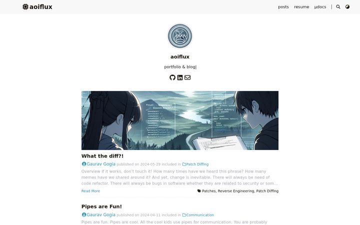 Screenshot of aoiflux.xyz
