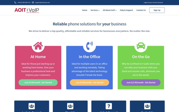 Screenshot van aoitvoip.com