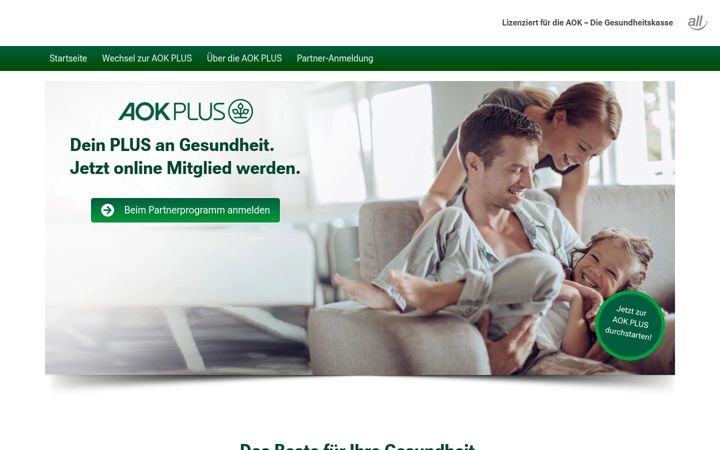 Screenshot of aok-mitglied-werden.de
