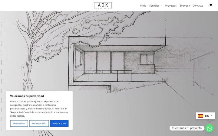 Screenshot of aokarquitectos.com