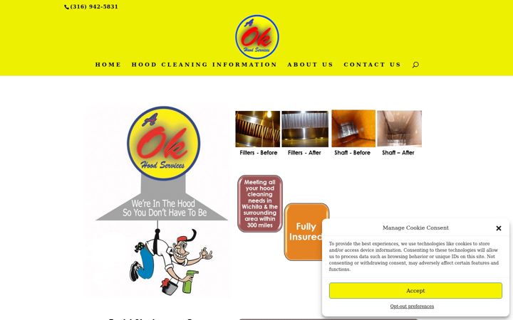 Screenshot of aokhoodservices.com