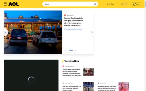 Screenshot of aol.com