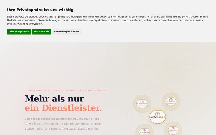 Screenshot of aom-global.de