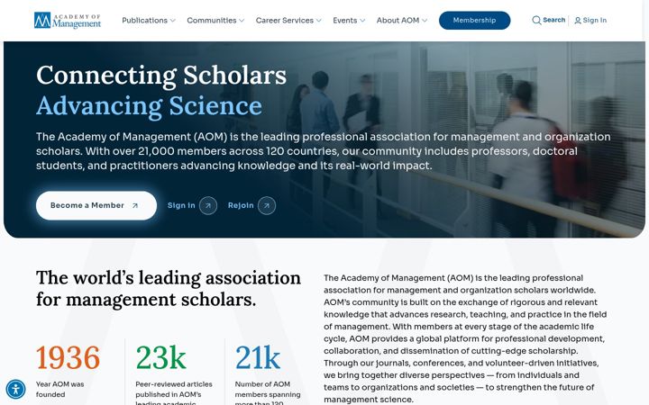 Snímek obrazovky aom.org