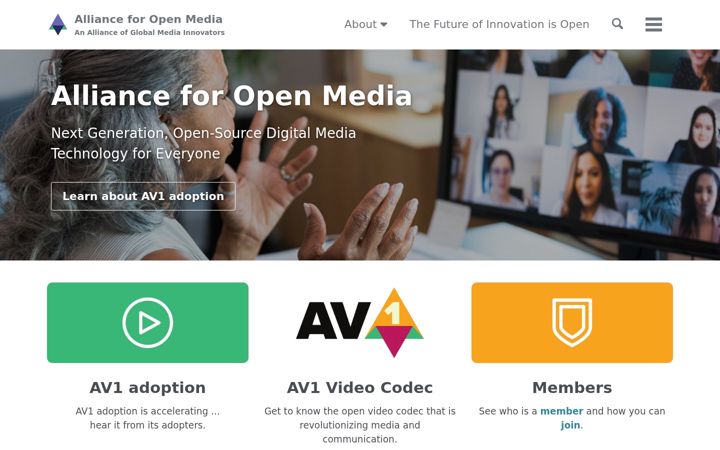 Screenshot of aomedia.org