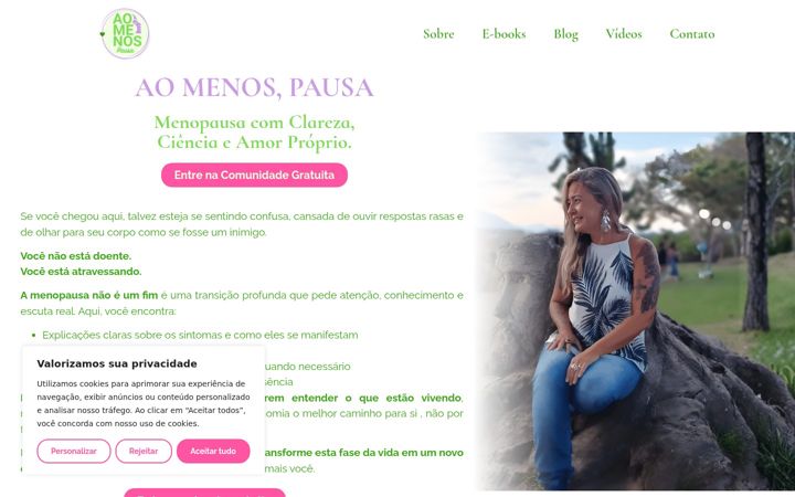 Screenshot of aomenospausa.com