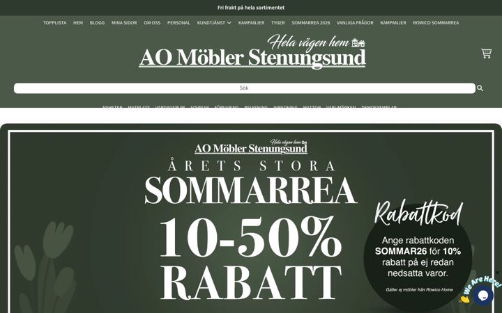 Kuvakaappaus sivustosta aomobler.se