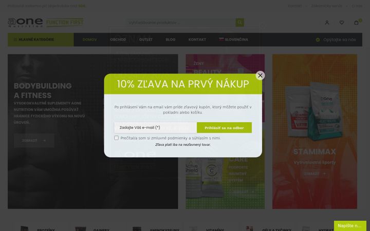 Screenshot ta' aonenutrition.com