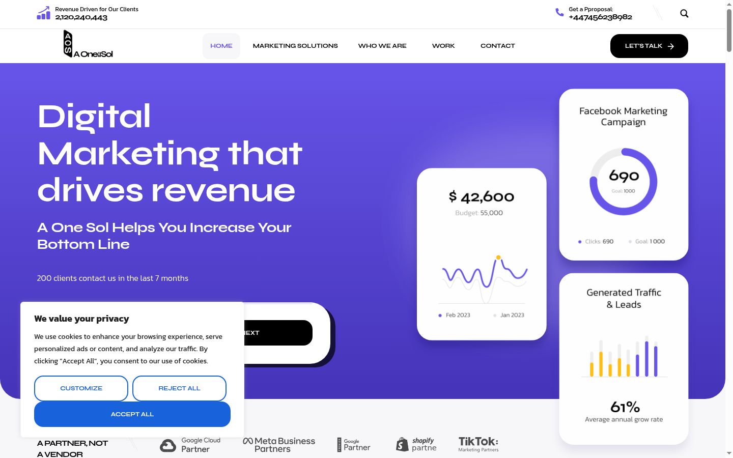 Screenshot del banner di consenso mostrato prima di qualsiasi interazione