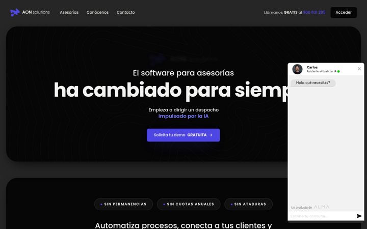 Screenshot of aonsolutions.es