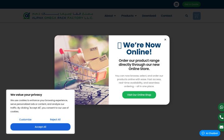 Screenshot ta' aop-uae.com