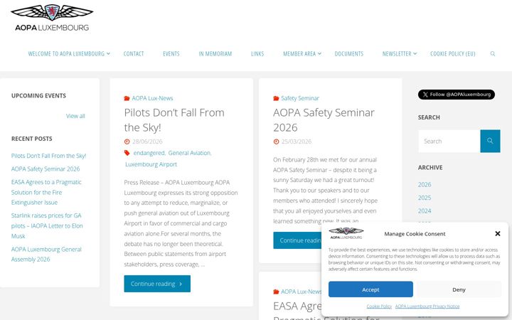Screenshot of aopa.lu