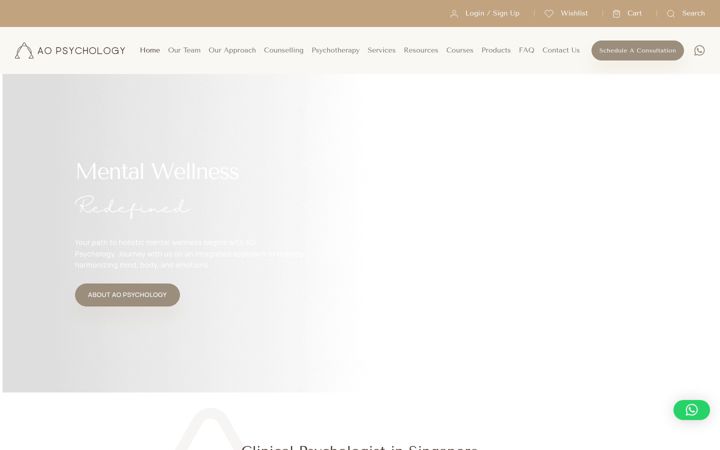 Screenshot ta' aopsychology.com