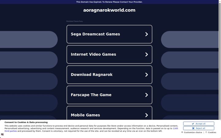 Zrzut ekranu aoragnarokworld.com