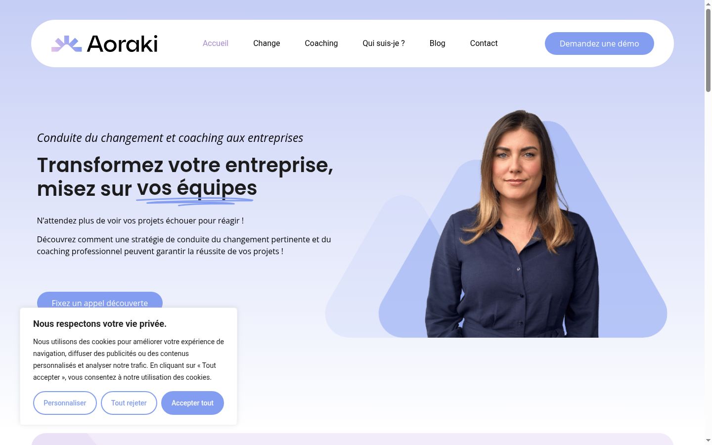 Screenshot del banner di consenso mostrato prima di qualsiasi interazione