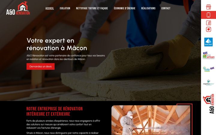 Screenshot of aorenovation.fr