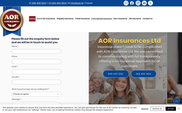 Screenshot of aorinsurances.ie