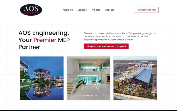 Captura de pantalla de aos-engineering.com