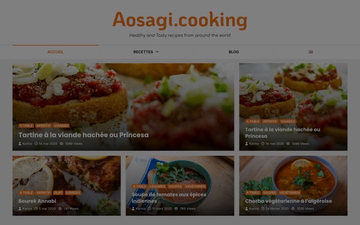 Screenshot van aosagi.cooking