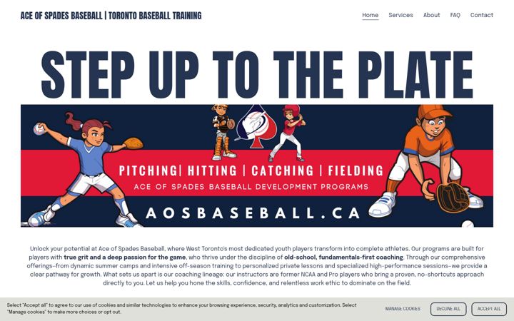 Screenshot of aosbaseball.ca