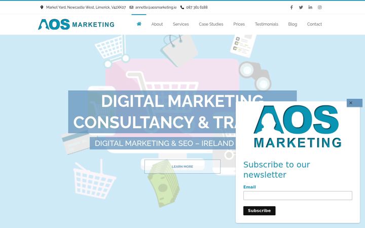 Screenshot of aosmarketing.ie