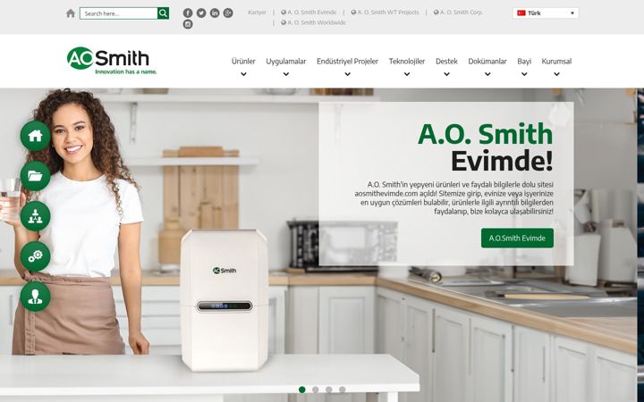 Zrzut ekranu aosmith.com.tr