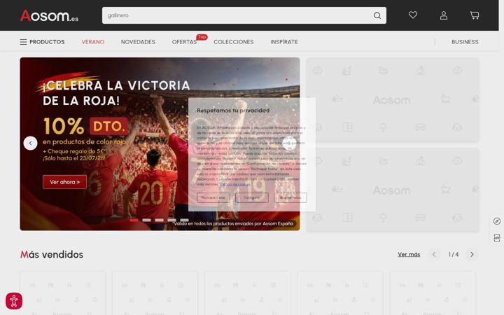 Screenshot of aosom.es