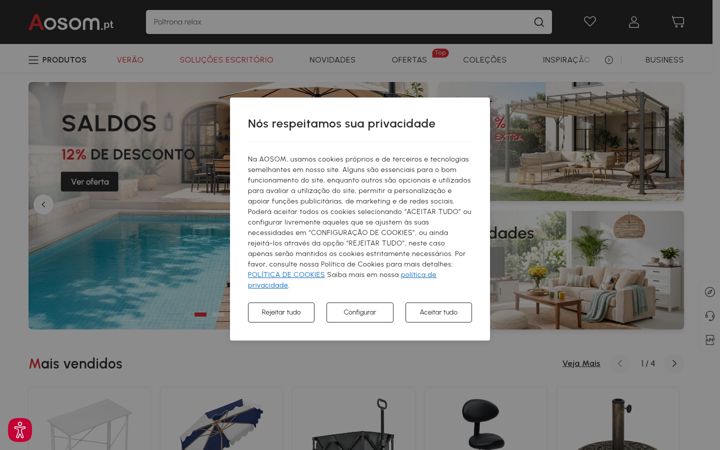 Screenshot of aosom.pt