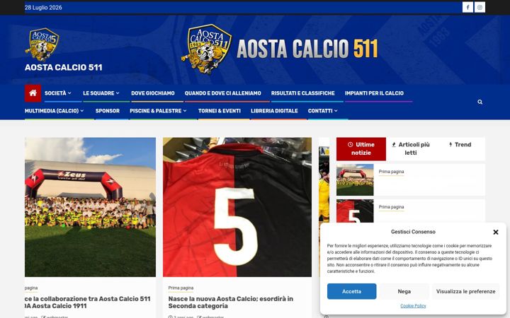 Screenshot of aostacalcio511.it