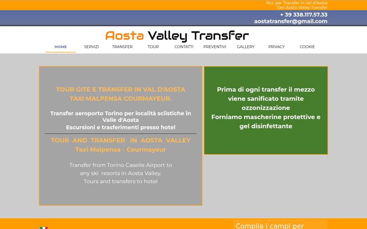 Ekrano kopija aostavalley-transfer.it