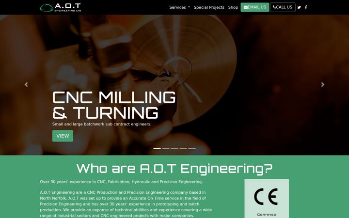 Screenshot of aotengineering.co.uk