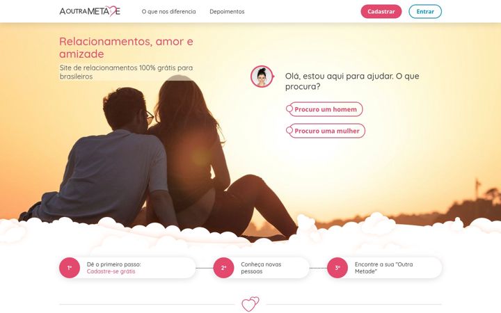 Screenshot of aoutrametade.com.br
