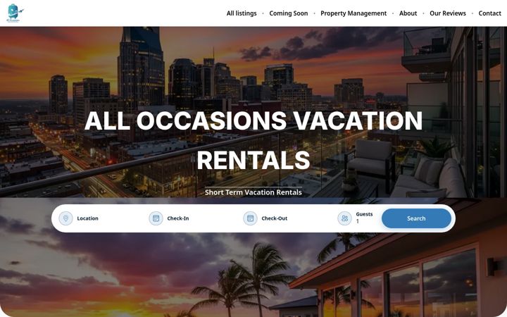 Screenshot di aovrentals.com