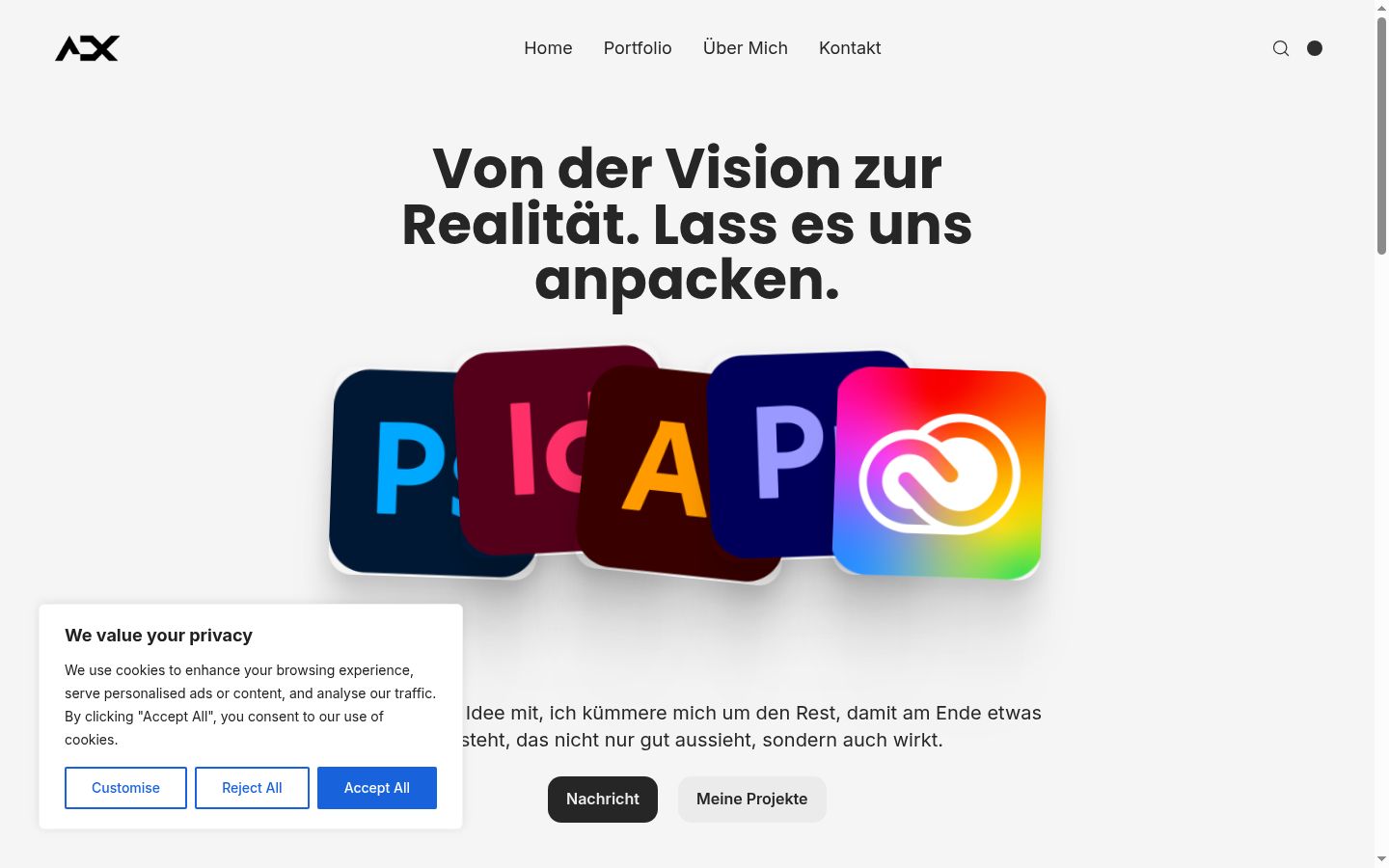 Screenshot of the consent banner shown before any interaction