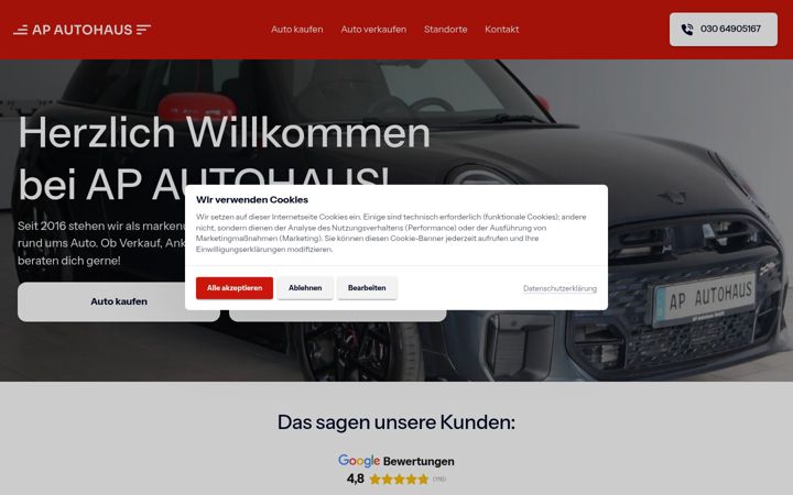 Screenshot of ap-autohaus.de